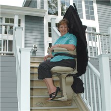 bruno SRE-2010E outside exterior stairlifts outdoors Oakland CA Jose San Francisco stairway chair staircase 
 stairchairs 