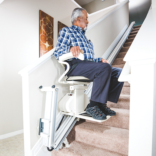 Mountain View Harmar SL301 Stairlift stairchair chair indoor straight rail flip up hinged rail  