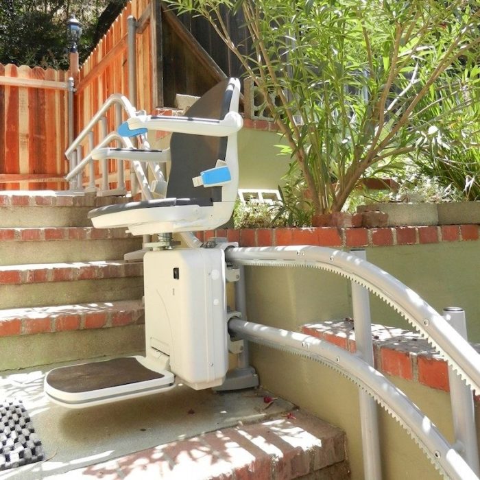 Berkeley Outdoor curved stairchair exterior chairlift outside chairstair 